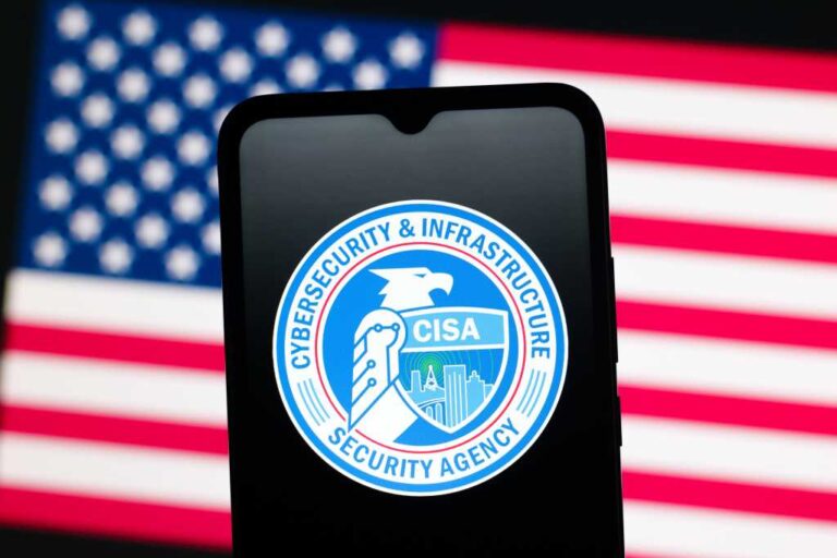 The United States Cybersecurity and Infrastructure Security Agency (CISA) logo is seen displayed on a smartphone screen. October 13, 2025, United States